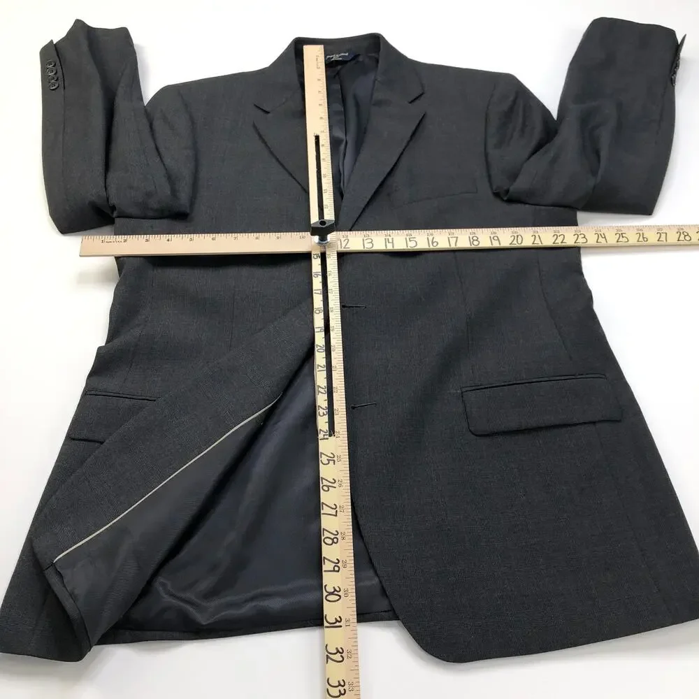 Joseph & Feiss Gold NO TAG 44 Glen Plaid Blazer Suit Sport Coat Jacket Gray